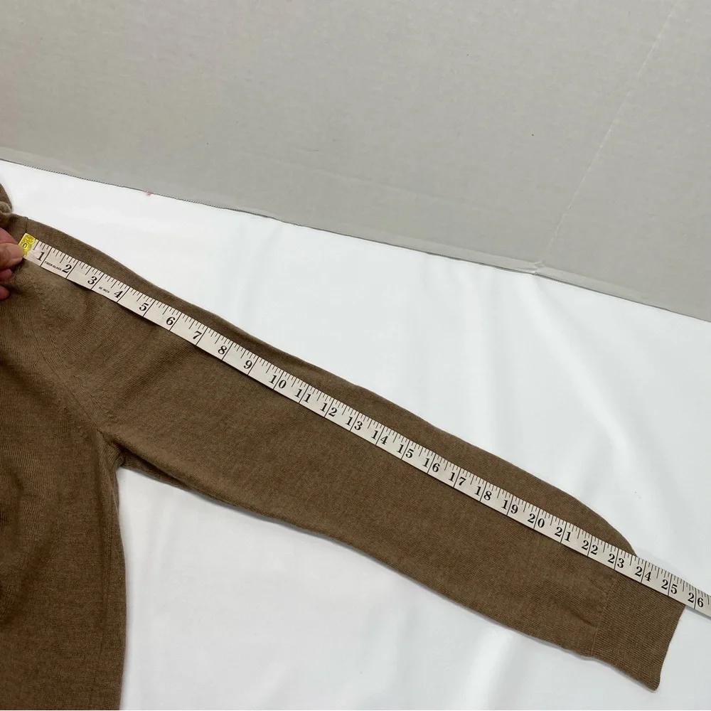 Express Mens Merino Wool XL Tan Sweater V Neck Pullover Modern Fit Grandpa